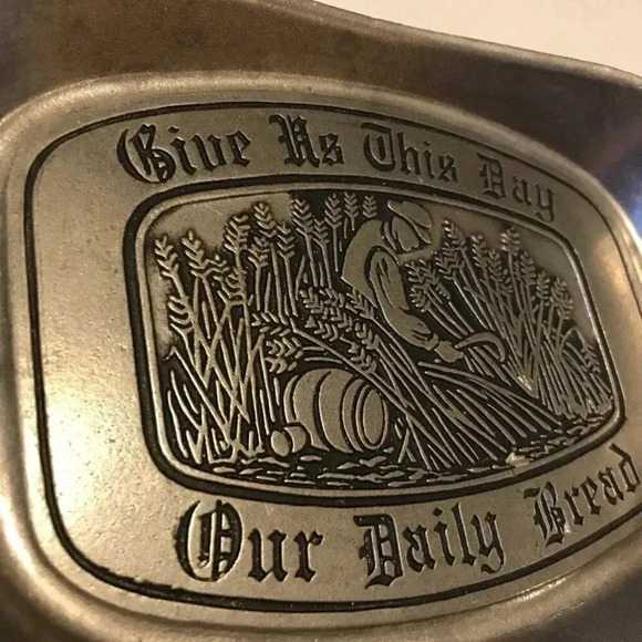 Pewtarex Pewter Bread Serving Our Daily Bread - Picture 3 of 8